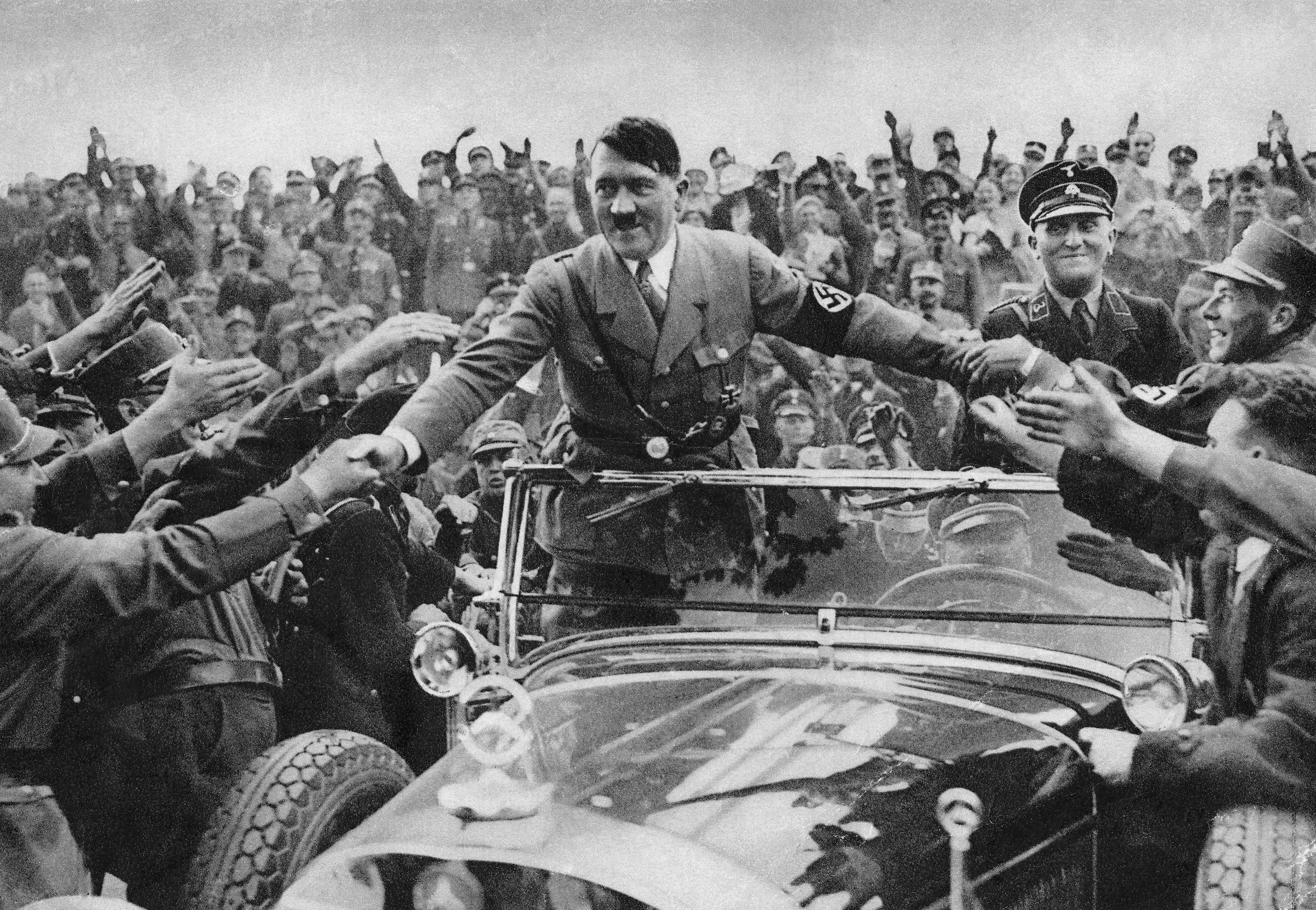 People of Germany cheering for Hitler